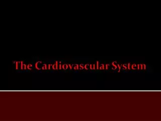 The Cardiovascular System