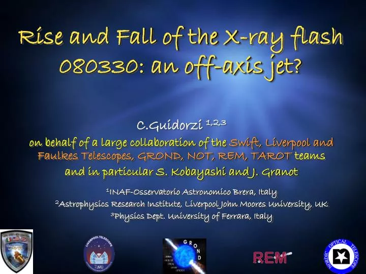 rise and fall of the x ray flash 080330 an off axis jet
