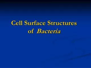 cell surface structures of bacteria