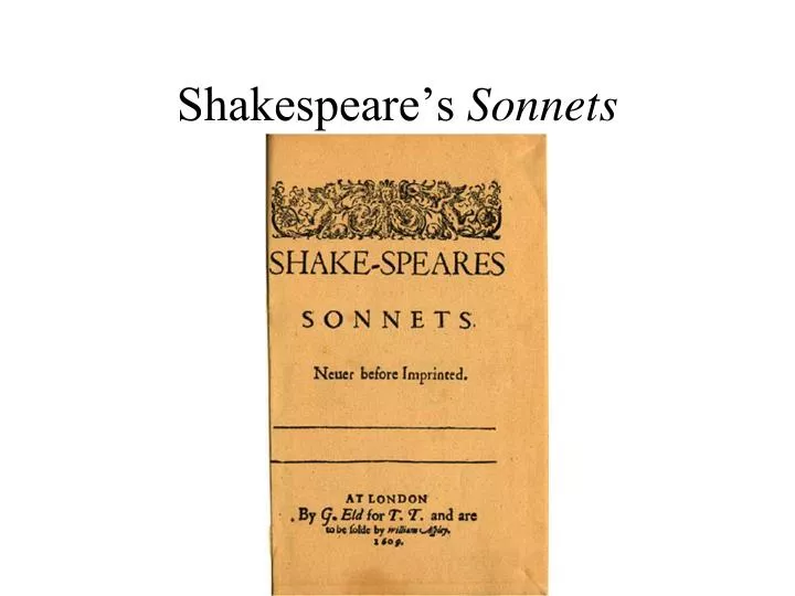 shakespeare s sonnets