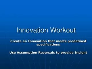 Innovation Workout