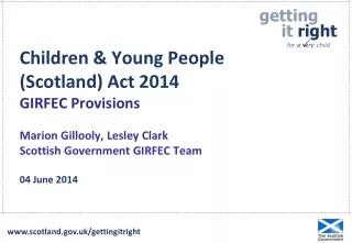 Children &amp; Young People (Scotland) Act 2014