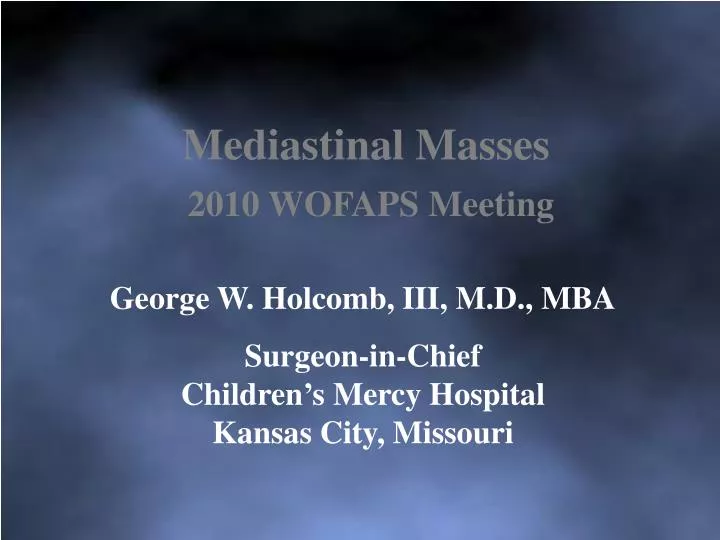 mediastinal masses 2010 wofaps meeting