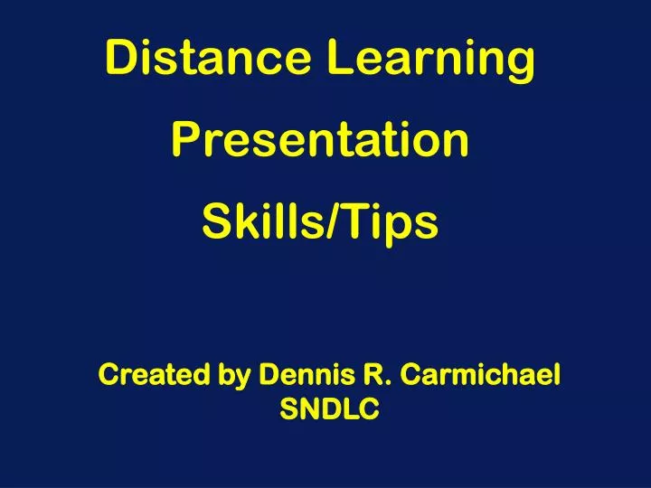 distance learning presentation skills tips