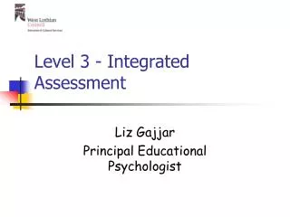 Level 3 - Integrated Assessment