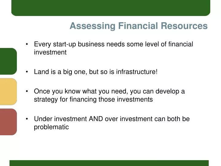 assessing financial resources
