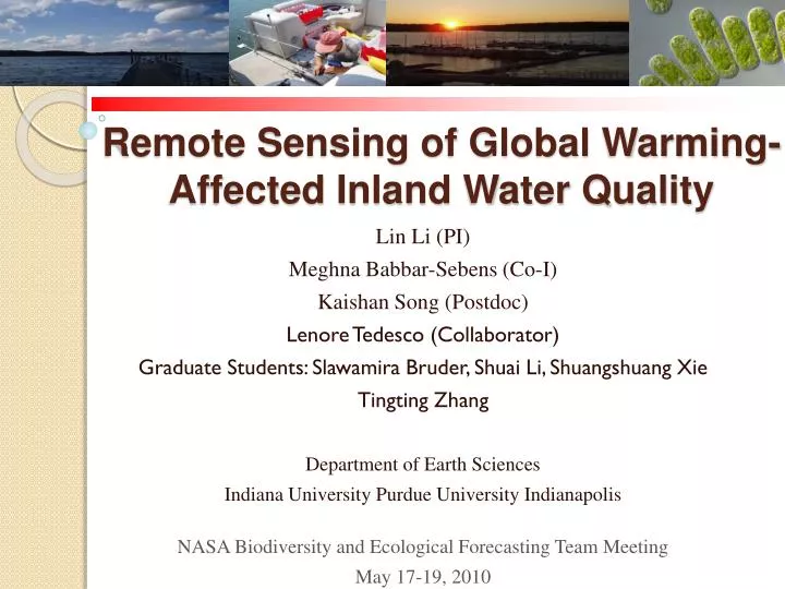 remote sensing of global warming affected inland water quality