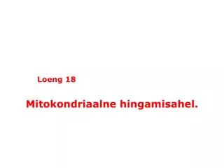 mitokondriaalne hingamisahel