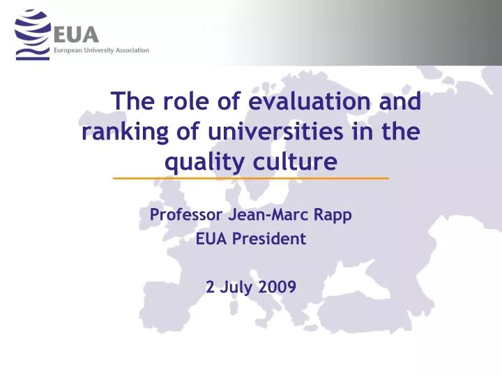 the role of evaluation and ranking of universities in the quality culture