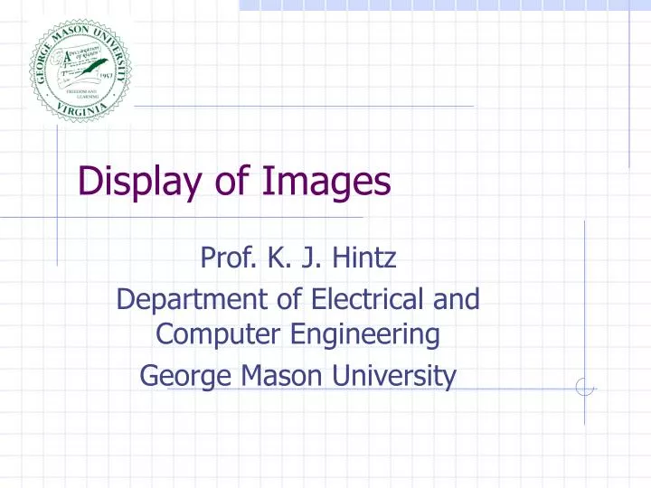 display of images