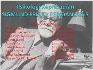 psikologi kepribadian sigmund freud psikoanlaisis