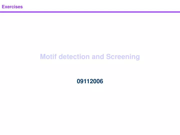 motif detection and screening