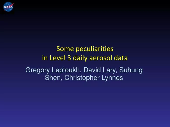 some peculiarities in level 3 daily aerosol data