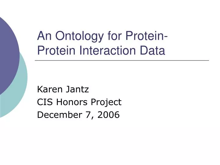 an ontology for protein protein interaction data