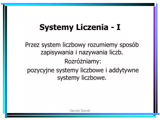 systemy liczenia i