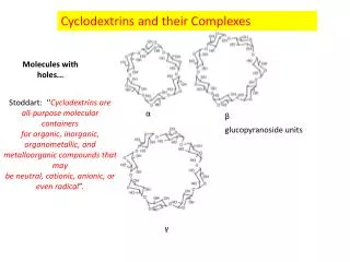 Cyclodextrins and their Complexes