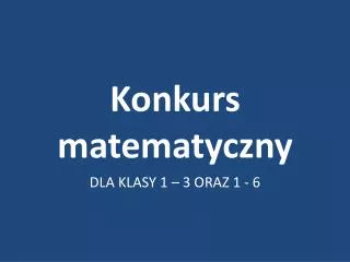 konkurs matematyczny