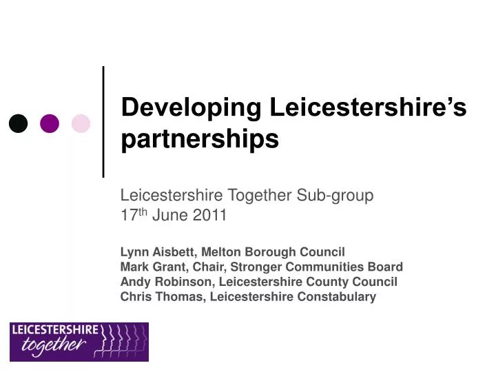 developing leicestershire s partnerships