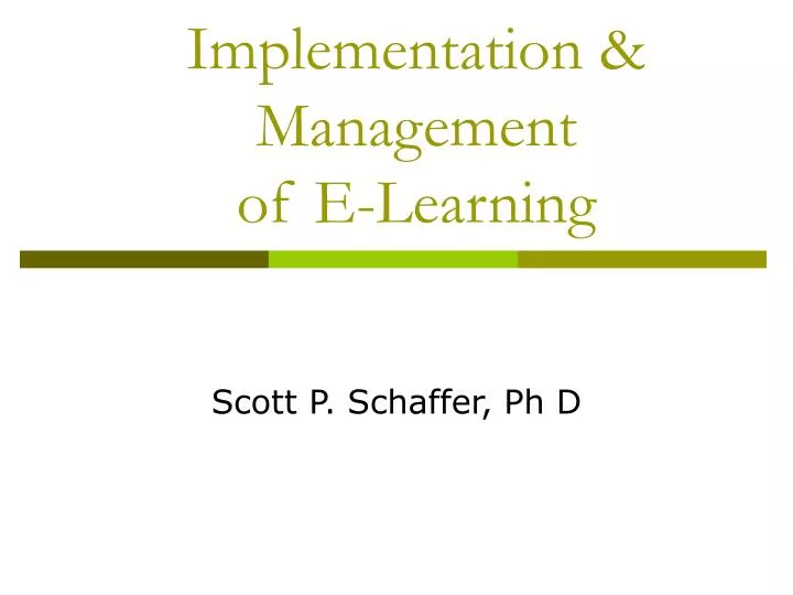 implementation management of e learning