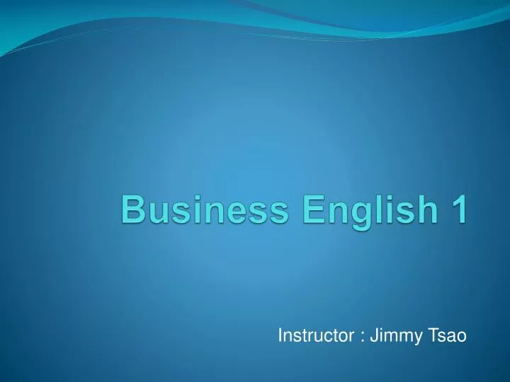 business english 1