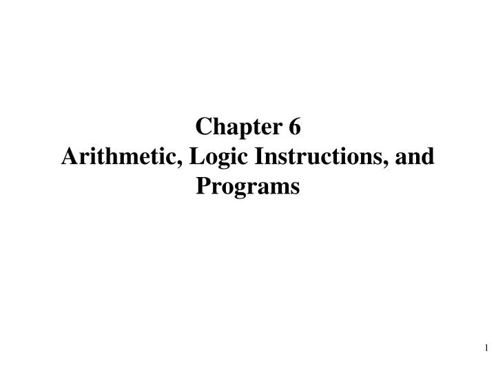 chapter 6 arithmetic logic instructions and programs