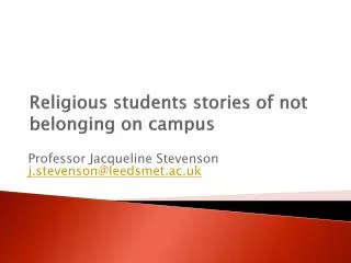 Religious students stories of not belonging on campus
