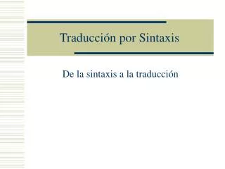 traducci n por sintaxis