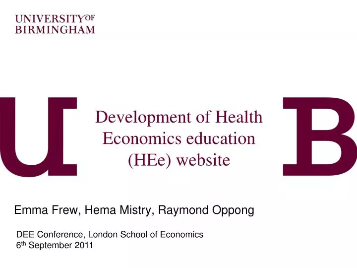 development of health economics education hee website