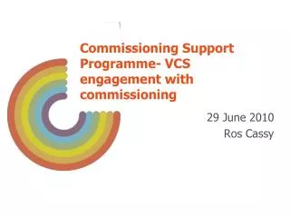 Commissioning Support Programme- VCS engagement with commissioning