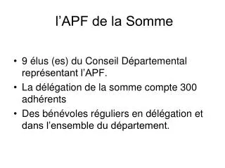 l apf de la somme