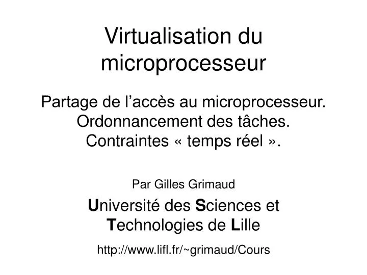 virtualisation du microprocesseur