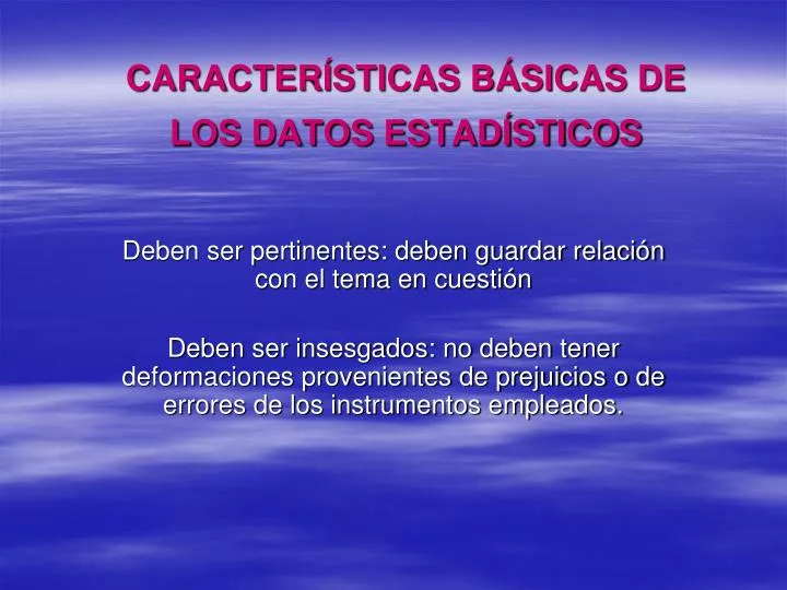 caracter sticas b sicas de los datos estad sticos