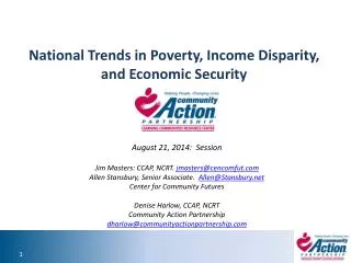 National Trends in Poverty, Income Disparity, and Economic Security