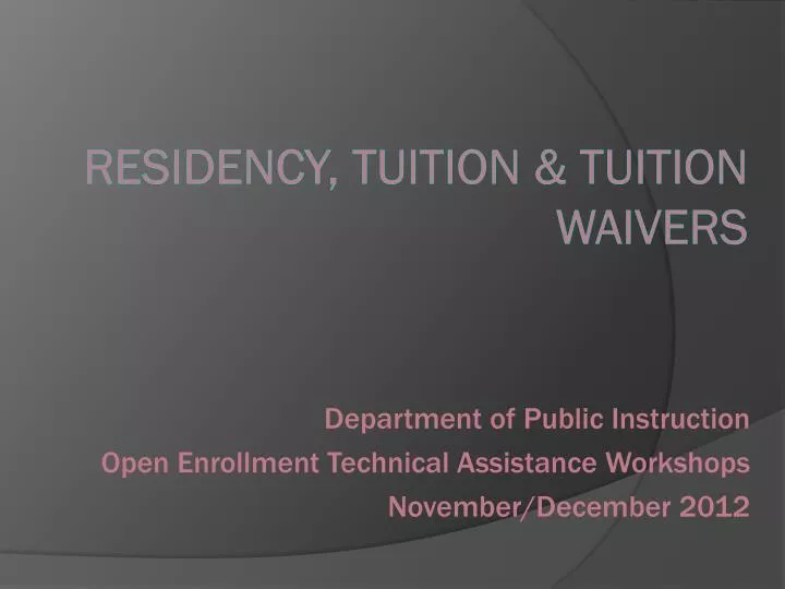 residency tuition tuition waivers