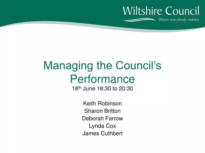 managing the council s performance