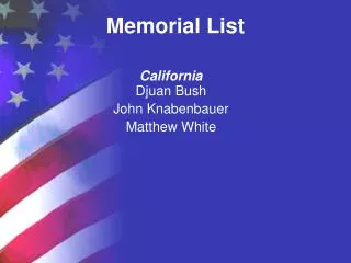 Memorial List