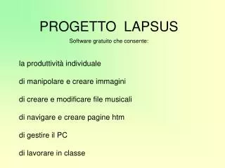 progetto lapsus