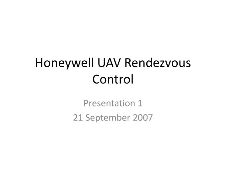 honeywell uav rendezvous control