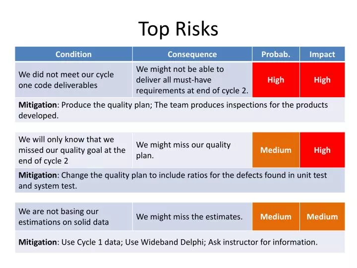 top risks