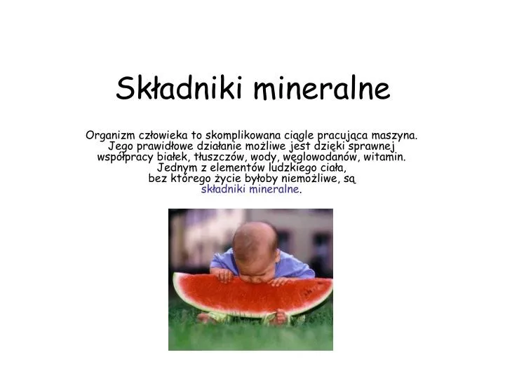 sk adniki mineralne