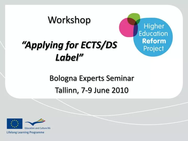 workshop applying for ects ds label