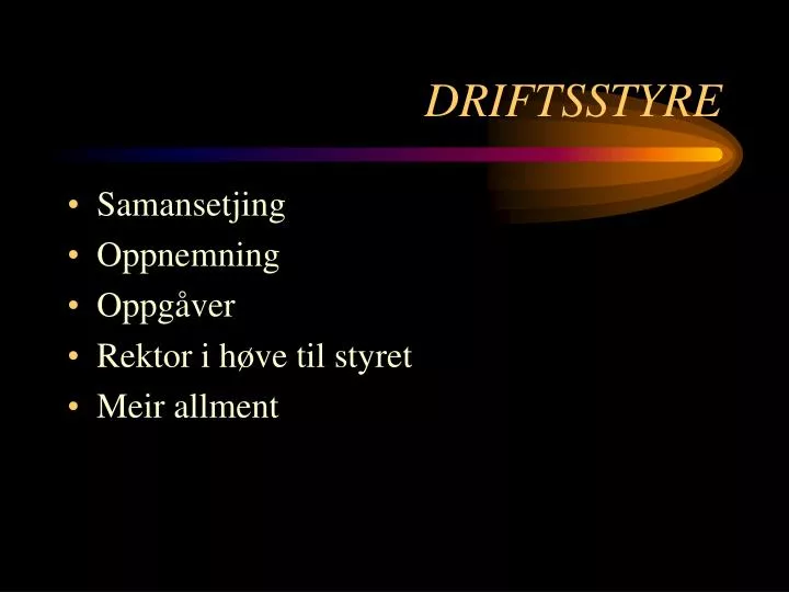 driftsstyre