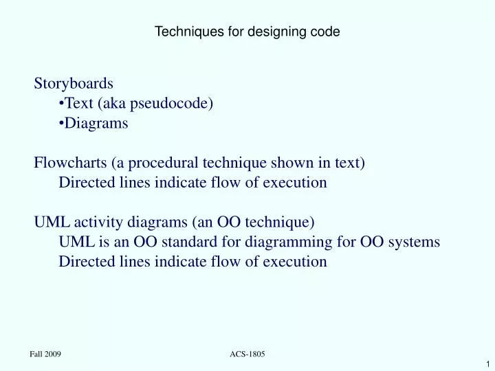 techniques for designing code