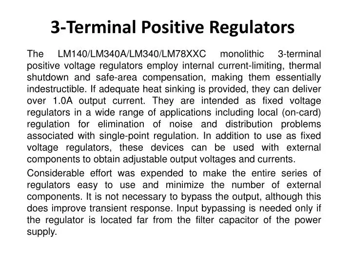 3 terminal positive regulators