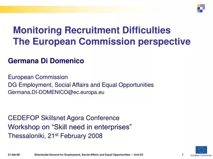 monitoring recruitment difficulties the european commission perspective