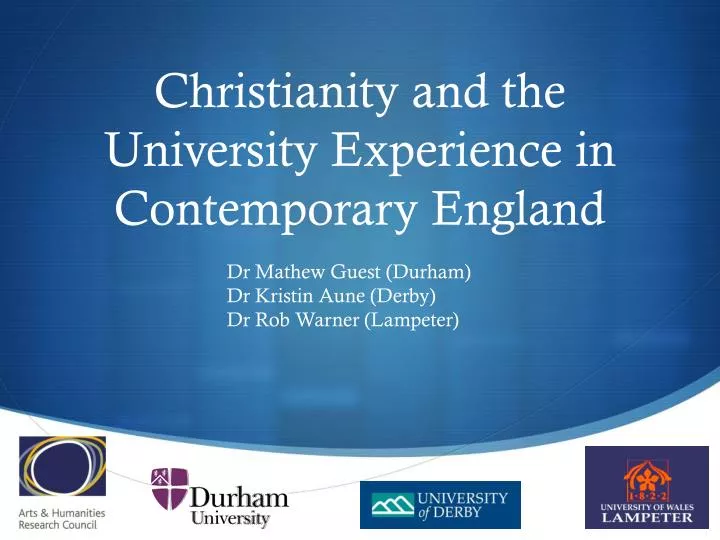 christianity and the university experience in contemporary england