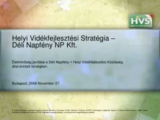 helyi vid kfejleszt si strat gia d li napf ny np kft