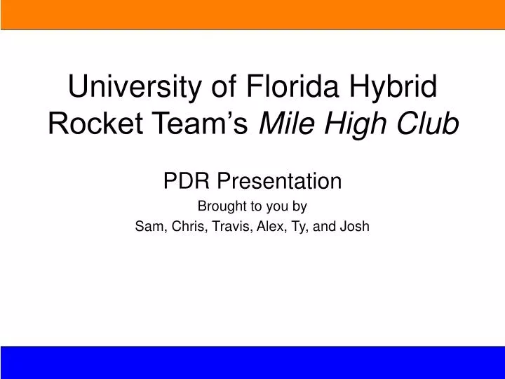 university of florida hybrid rocket team s mile high club