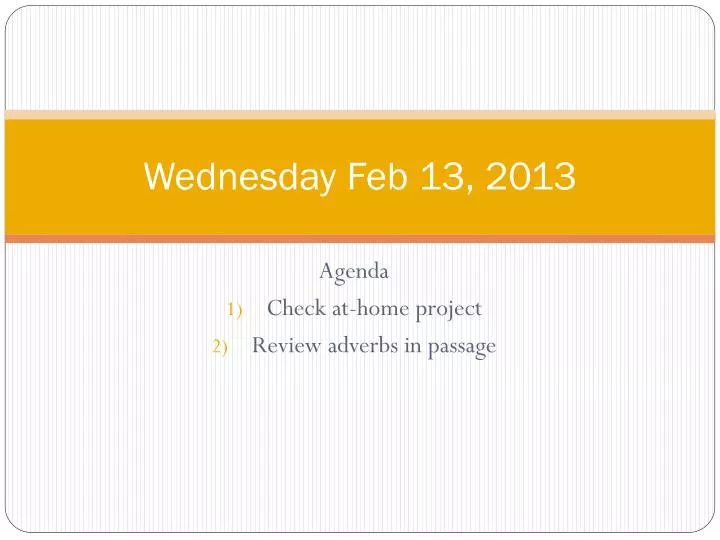 wednesday feb 13 2013