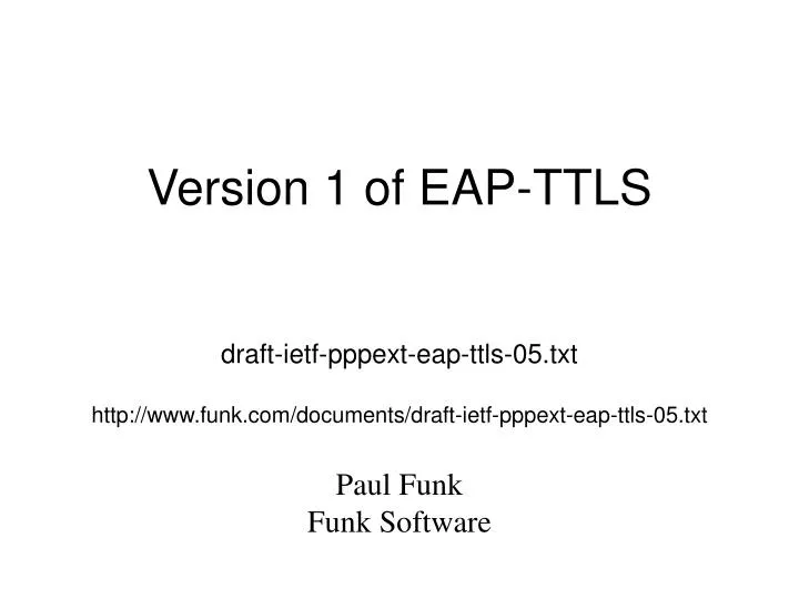 version 1 of eap ttls